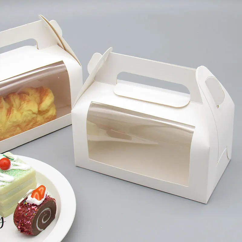 6/10 Stück Kraftpapier-Boxen mit Fenster für Geburtstag, Hochzeit, Party, Gastgeschenke, Picknick, Bäckerei, Geschenkboxen