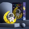 Building Blocks Toys Figure Astronaut Model Space Travel Man Moon Light Rose DIY Assembly Decorations Toys for Kids Bithday Gift 4