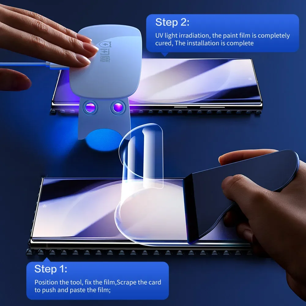 Premium HD Anti-Fingerprint Soft Film Screen Protector - UV Full Glue Technology