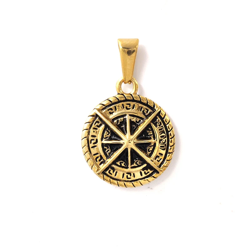 Men's Viking Compass Necklace Stainless Steel Punk Hip Hop