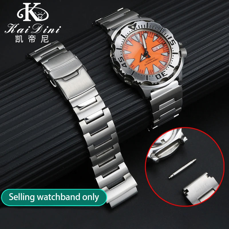 Adatto Per Cinturino Per Orologio Seiko Denti Per Cani Denti Rossi Diving Srp Serie Classica Little Monster Skx779 Skx781 Orologio In Acciaio Inossida