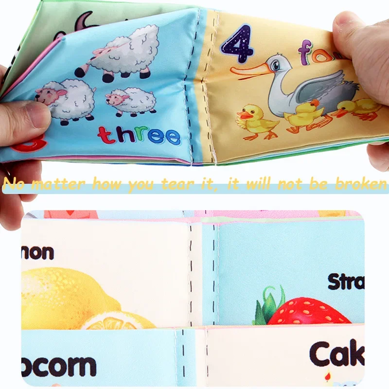 Dětské měkké knihy pro novorozence 0-12 měsíců 3D knihy Rodina zvířat Kognitivní Montessori rané vzdělávací hračky pro děti Dár