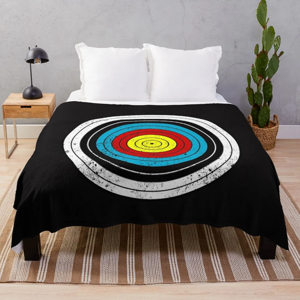 

Archery Target Bullseye Throw Blanket Blanket fleece soft plush plaid velor blankets
