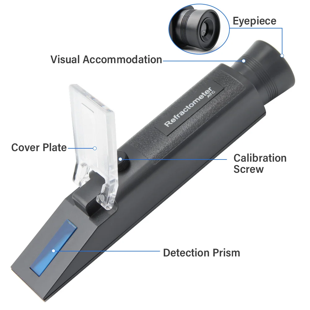 New Specialised 0-80% Alcohol Refractometer ATC Alcohol Content Tester Brew Mete