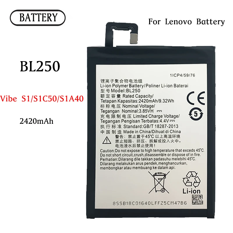 BL250 Battery For Lenovo VIBE S1 S1c50 S1a40 VIBE S1Lite S1La40 Repair ...