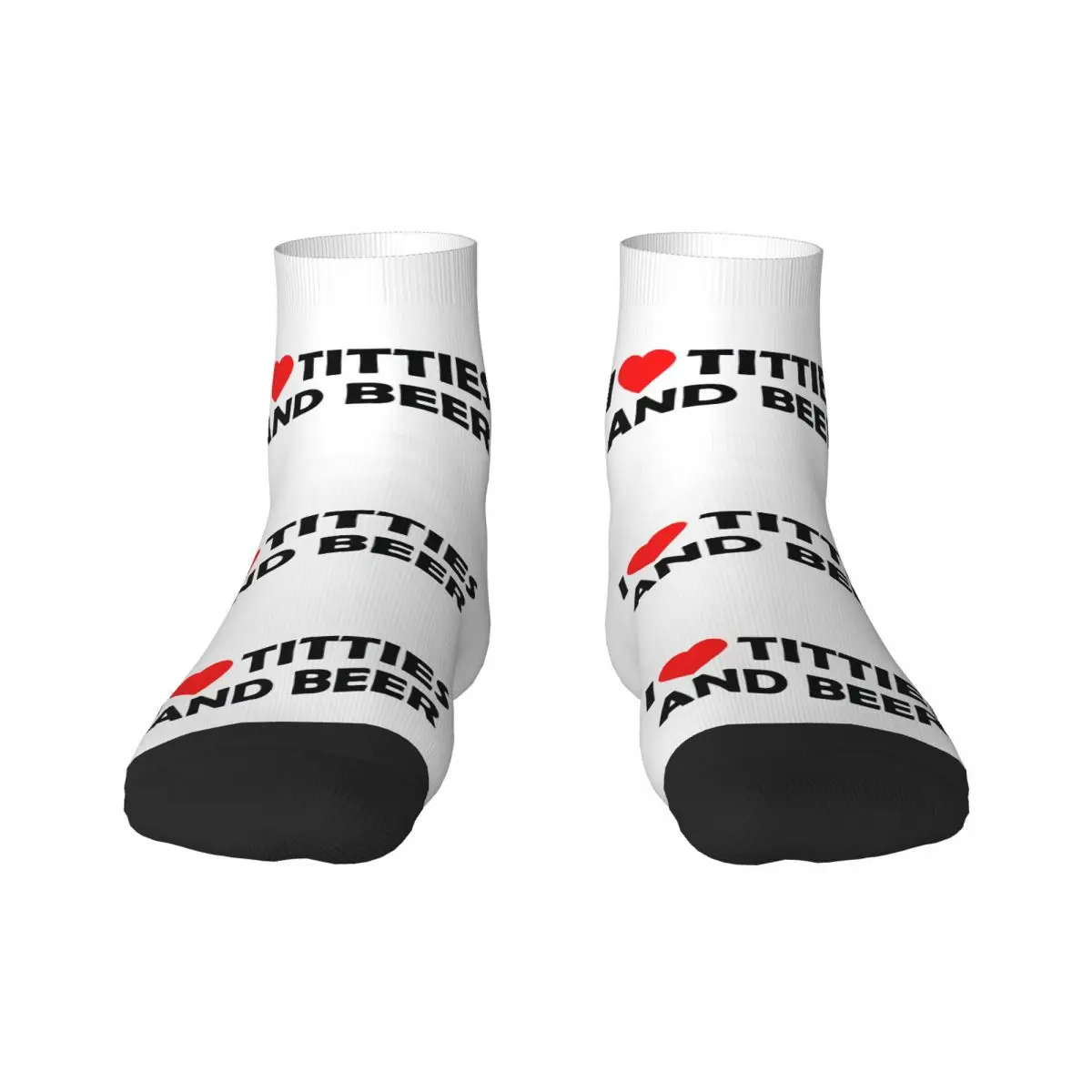 I Heart Titties And Beer Mens Crew Socks Unisex Cute 3D Printing Dress Socks