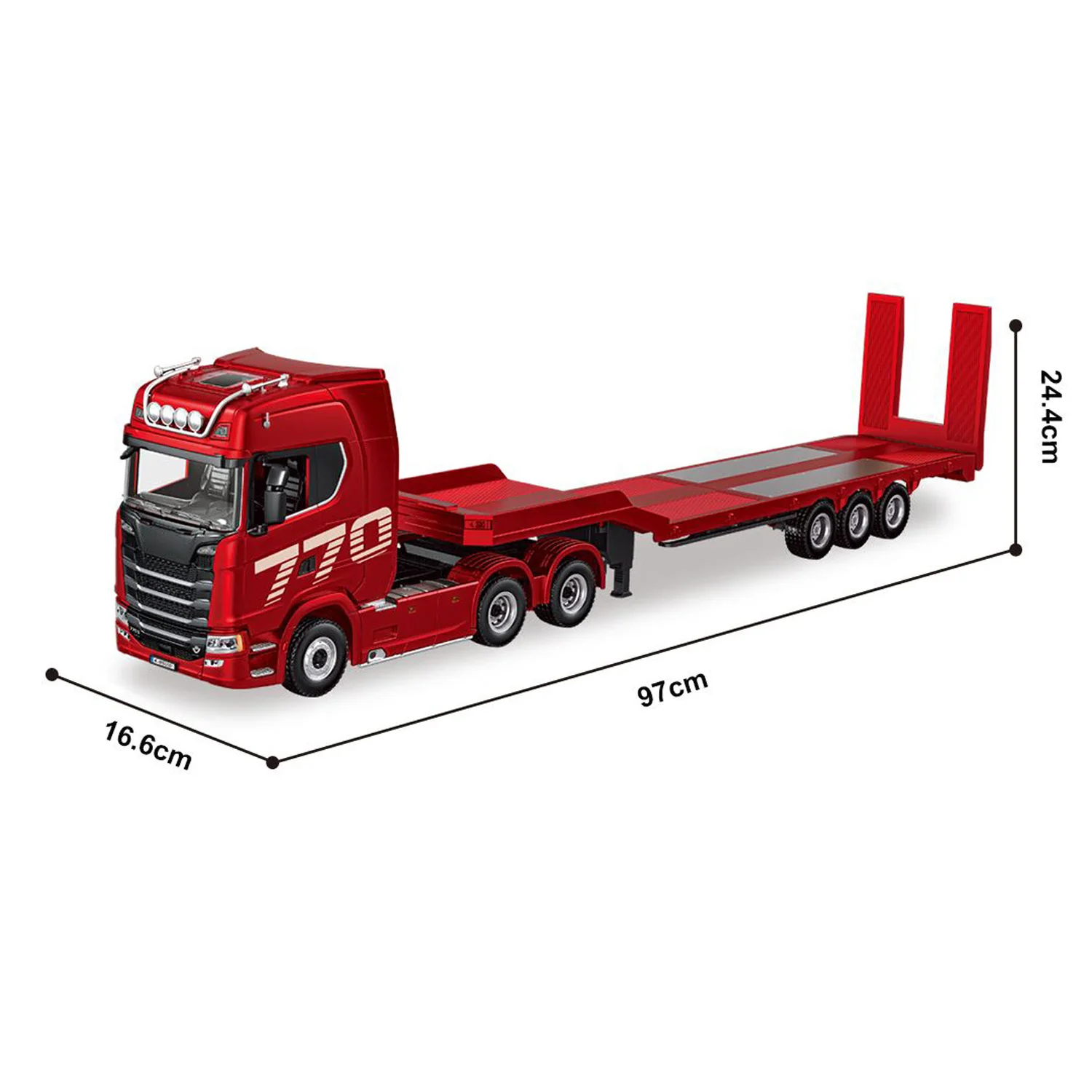 HUINA 1/18 Tracteur RC 770S Semi-remorque Plateau Plat RTR