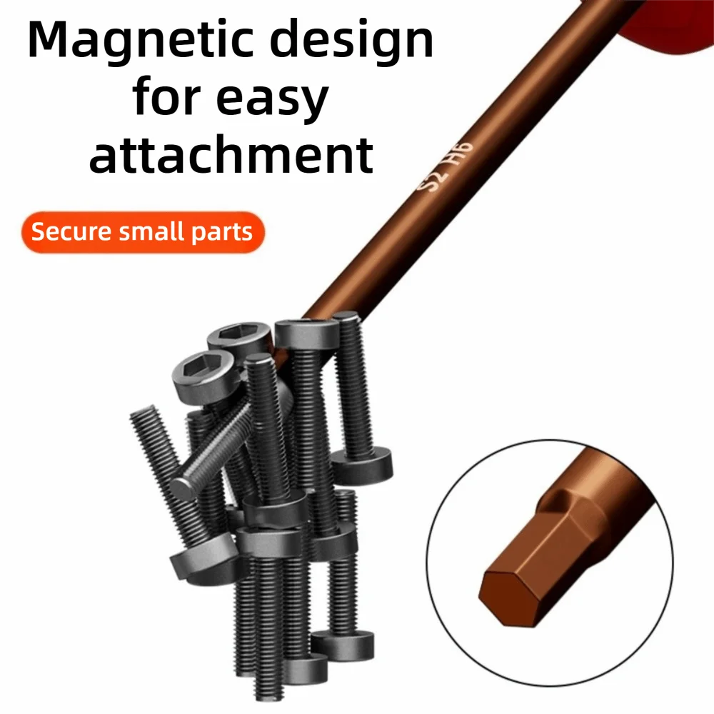 Neuer Innensechskant-Schraubendreher mit geradem Schaft H2.5/4mm, Sechskantschlüssel, verlängerte Ausführung, Wartungswerkzeug – Detail 10
