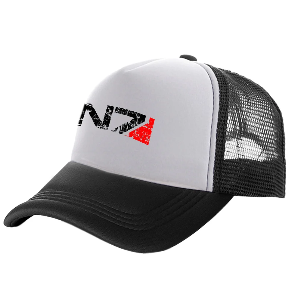 Mass Effect N7 Trucker Cap Men N7 Hat Baseball Caps Cool Summer Unisex Mesh Net Hats