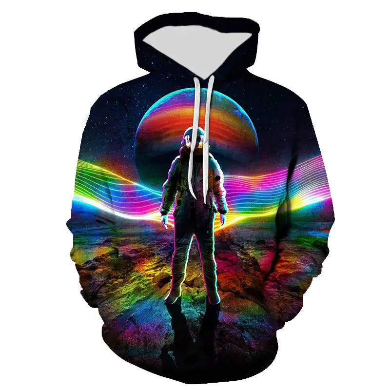 thumbnail image 1 of Sudadera con capucha con estampado de astronauta, universo, espacio, galaxia, para hombres y niños, sudaderas de manga larga, chaqueta genial de gran tamaño para hombre, 1 of 5