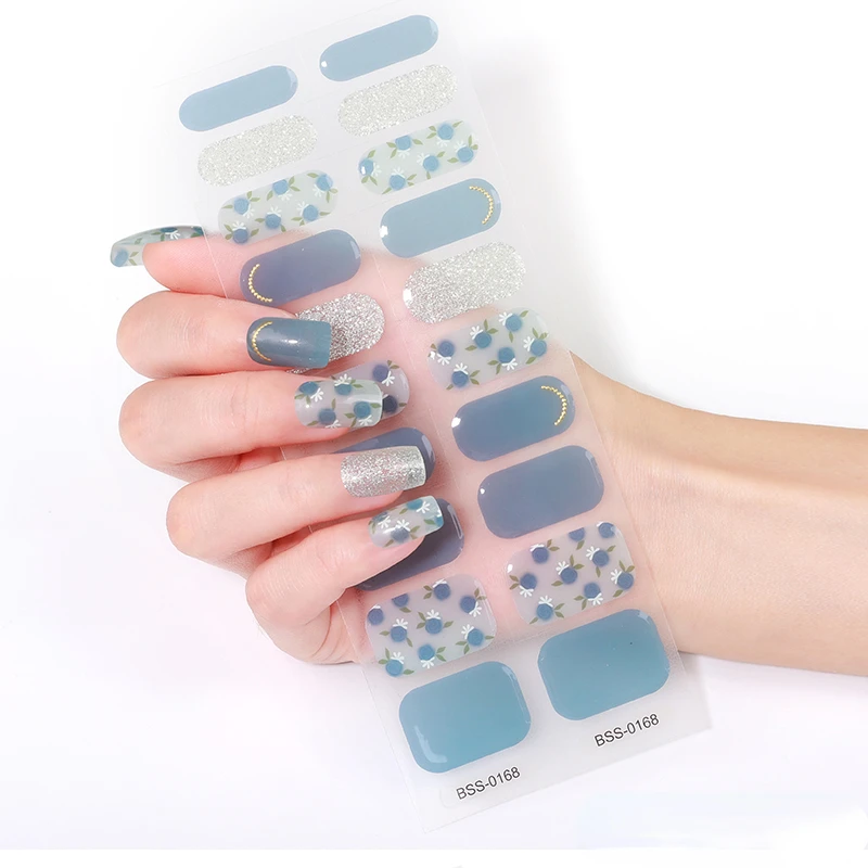 

Christmas Design Korean Gel Nails Stickers Full Self-Adhesive Gel Nail Wraps Fingertip Artist Nails Decals Press on Nails