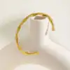 Prjewel Wear-resistant Stainless Steel Bracelet For Women Gold Color Waterproof Bamboo Knot Open Bracelet For Girls Party Gifts 4