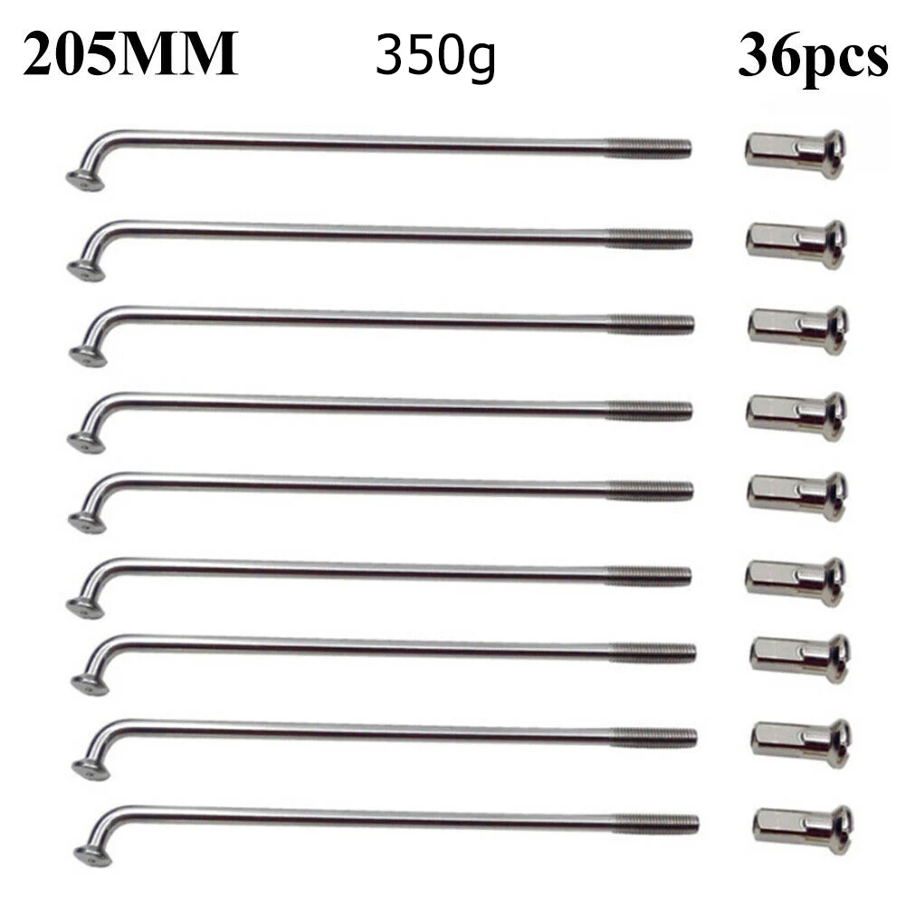 36PCS Bicycle Spokes 2.5mm 12G 12K Electric Bike Wheel Tire Steel Spokes 80-305mm Load Wire Electric Bicycles Accessories