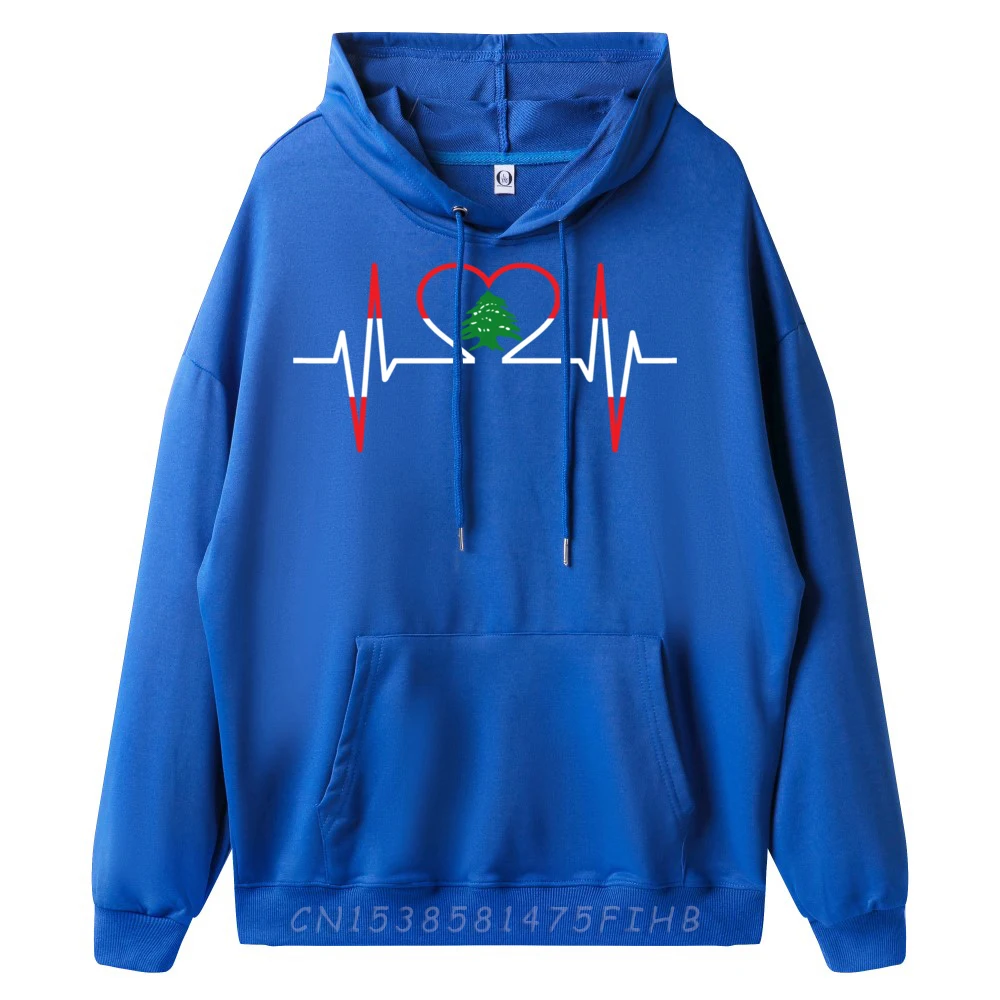 O Neck Heartbeat ECG Lebanon Country Flag Female Hoodies Geek long Sleeve Sweatshirt Latest Printed On Hoodies Heartbeat ECG Lebanon Country Flag Color cailan