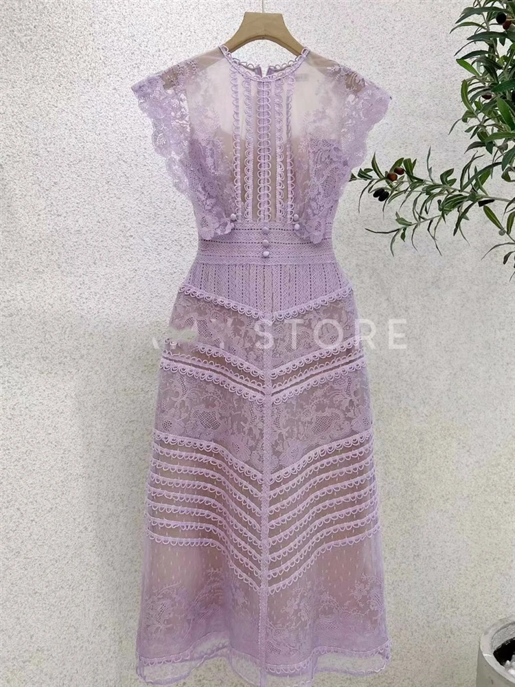 Boho Backless Dress Embroidery Lace Party Woman Sexy Dresses Runway Vintage Summer Sundress Women Beach Sleeveless 2023 Vestido