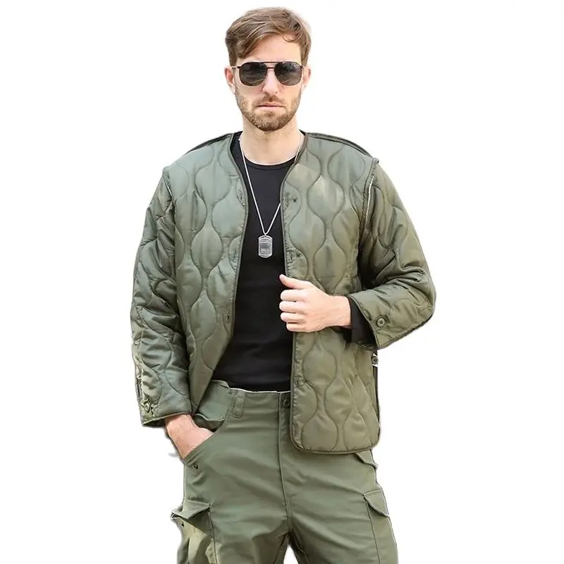 Field Tactical M65 Windbreaker Jacket Inner Lining with Pockets M43 M51 Warm Cotton Coat Liner Outdoor Hiking Climbing Clothes image