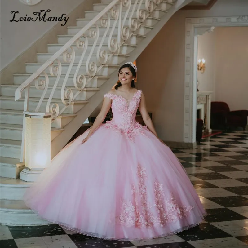 

Light Pink Quinceanera Dress 2023 Luxury Lace Applique Ball Gown Vestidos para 15 vestido años Formal Birthday Prom Gowns