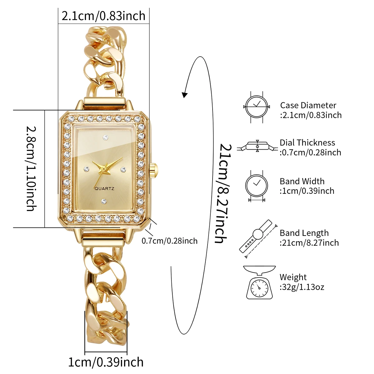 Women's Gift Watch Compact Sweet Simple Style Bracelet Watch (Box Not included)