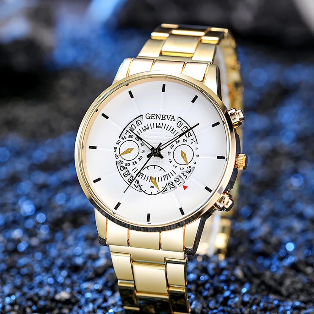 

Часы наручные мужские кварцевые в деловом стиле, модные повседневные, с календарем, из нержавеющей стали, 2022