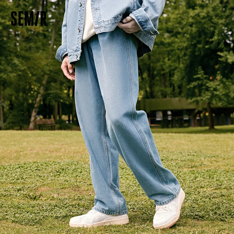 Semir 2023 Men Jeans Autumn New Retro Loose Straight Trousers for Daily Commuting Jeans for Men
