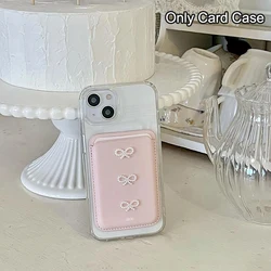 Elegant Bowknot Butterfly Pearl Cardholder Case with Stand (A3)