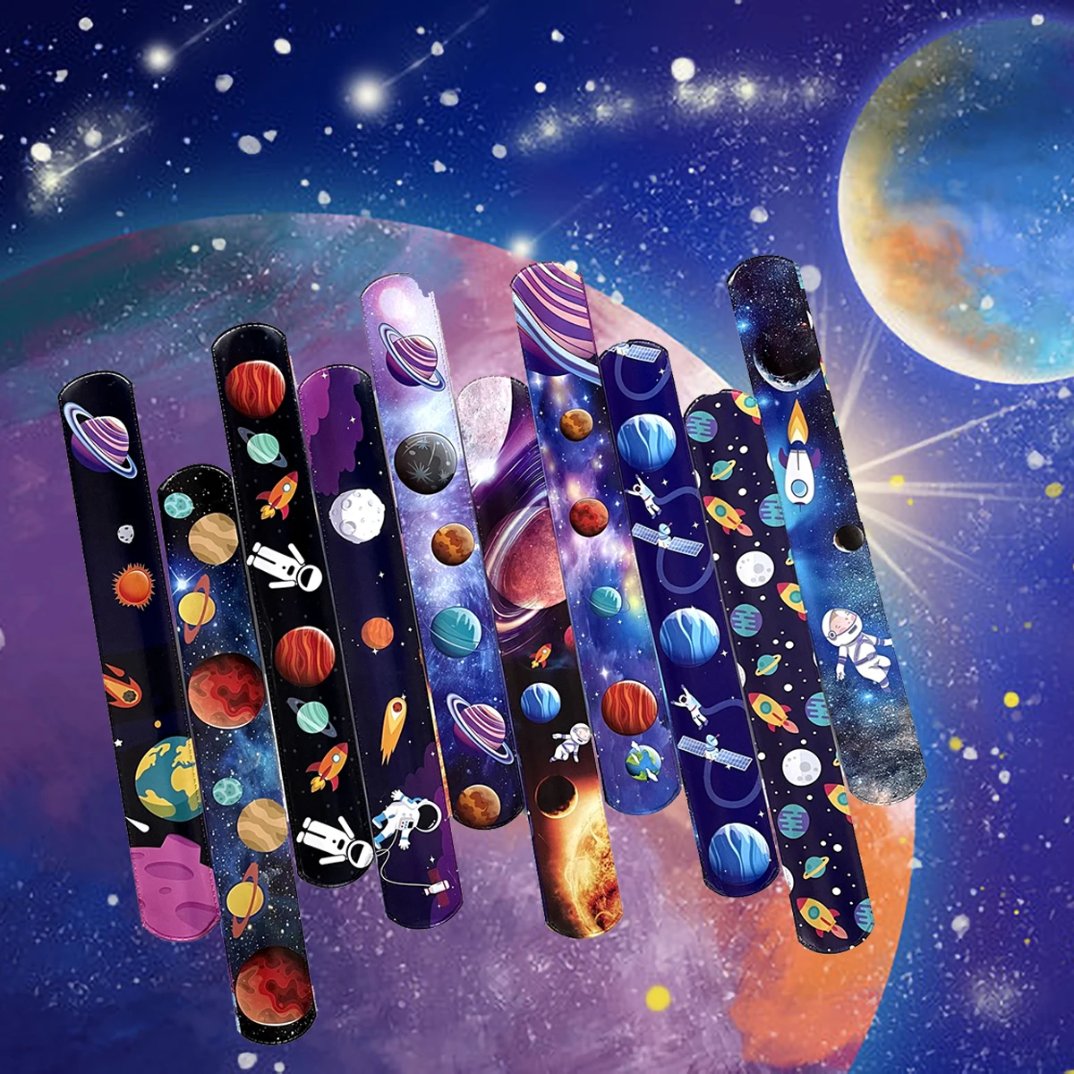 10Pcs Planet Bracelet cChildren's Favorite Gift Surprise Party Wrist Decoration Children's Day Gift Astronaut