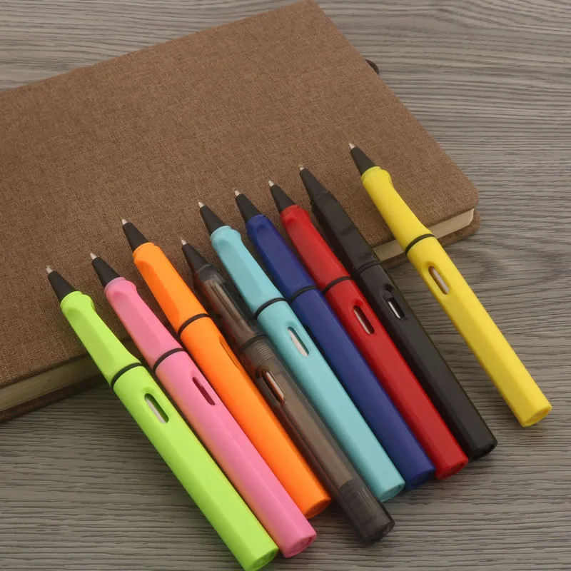 Ballpoint Pen 1Pc + 8 Refills Black Blue Red Ink Gel Pen Bullet Tip 0.5mm Rollerball School Office Supplies