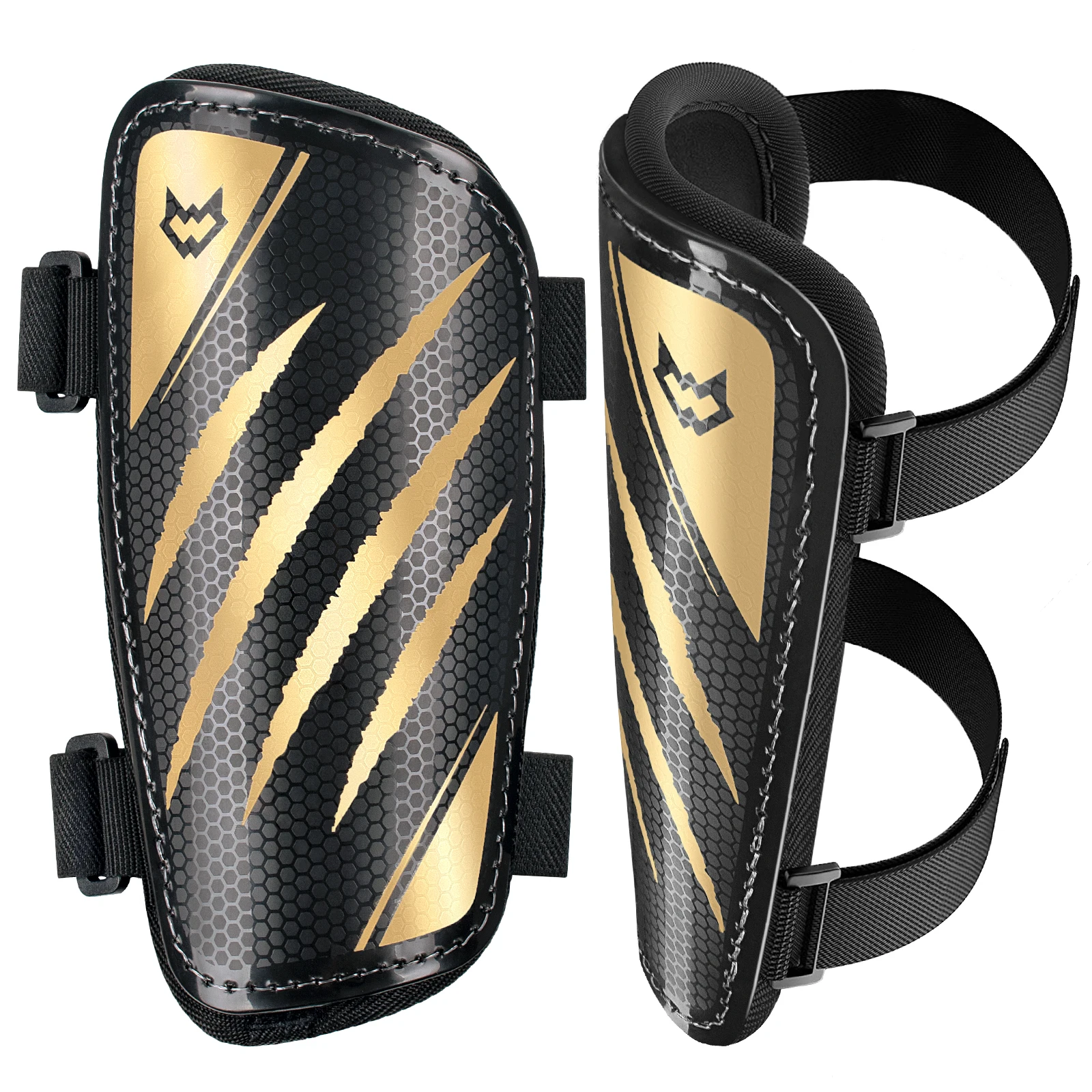 WVVOU Kids Shin Guards, Boys and Girls Soccer Shin Guards, Men's Soccer Guards with Double Adjustable Straps, Super Impact