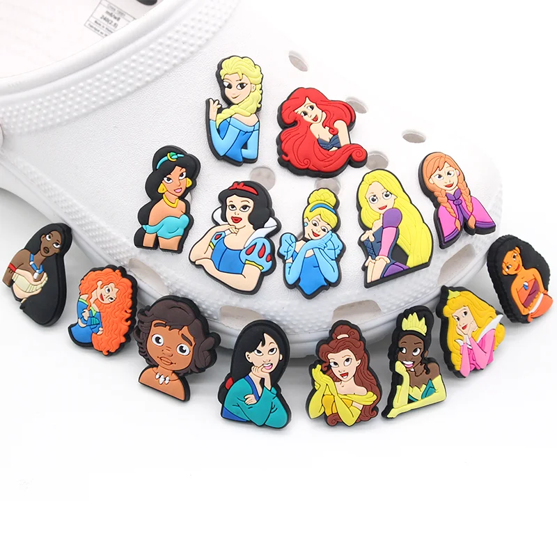 

Jibz 1pcs Croc cartoon anime character shoe charms DIY decorate Accessories Princess sandals shoe Buckle girl kids X-mas Gifts