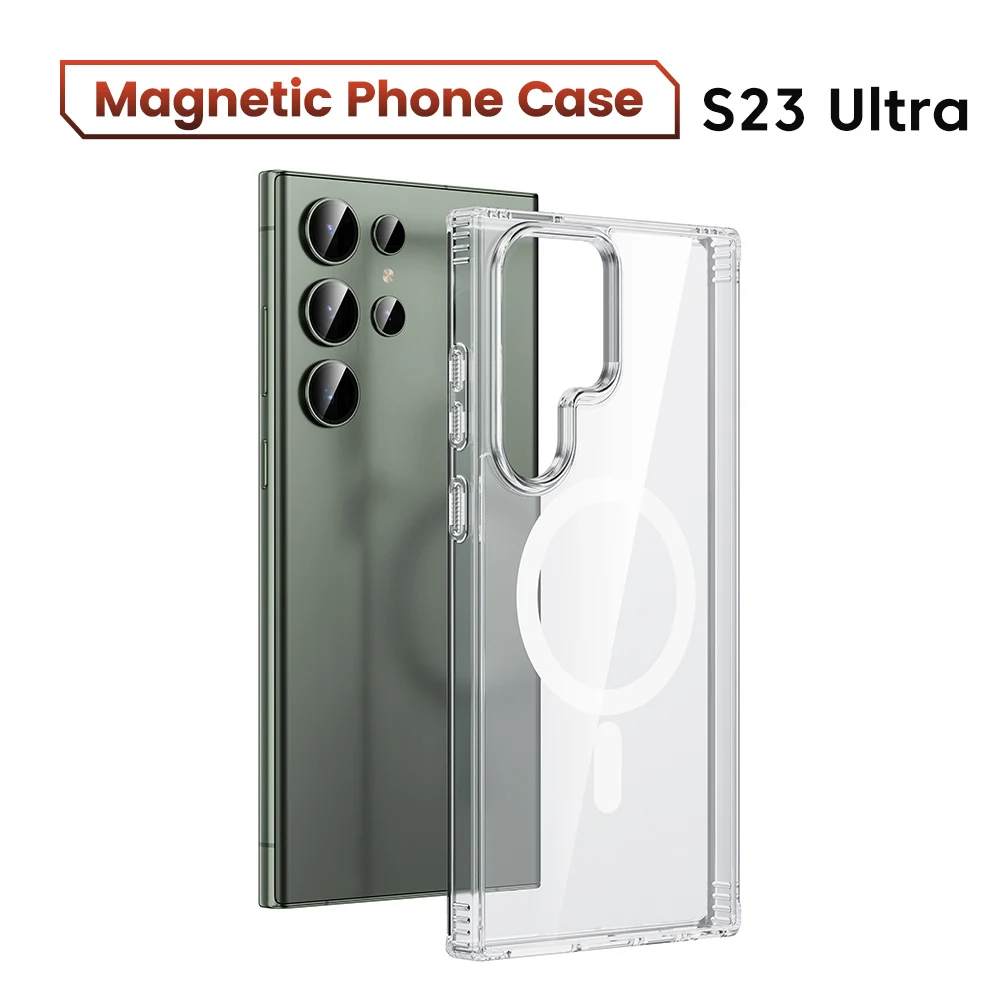 Toocki Magnetic Transparent TPU Phone Case - Soft Border Protective Cover