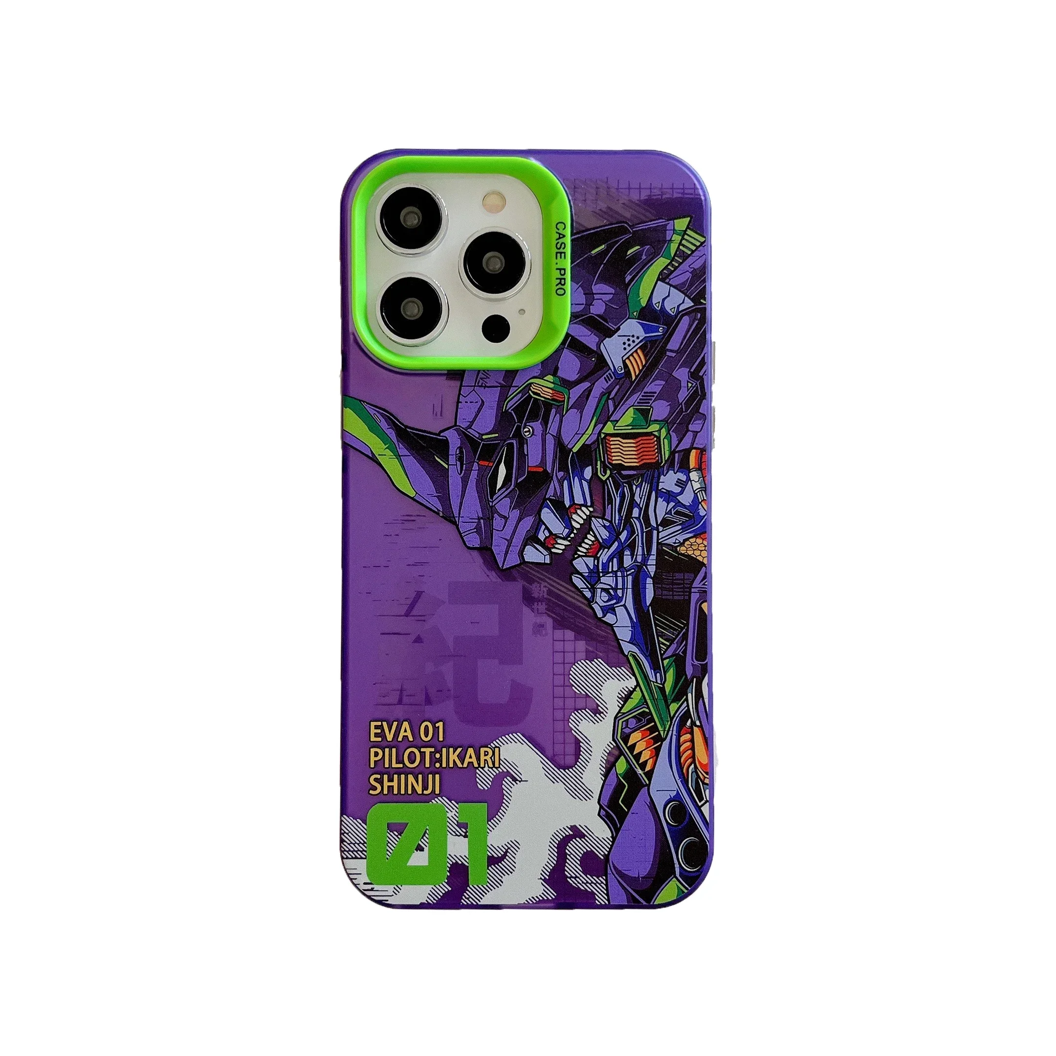 Cartoon Anime Ikari Shinji Fighter EVA-01 Candy Matte Shockproof Phone Case