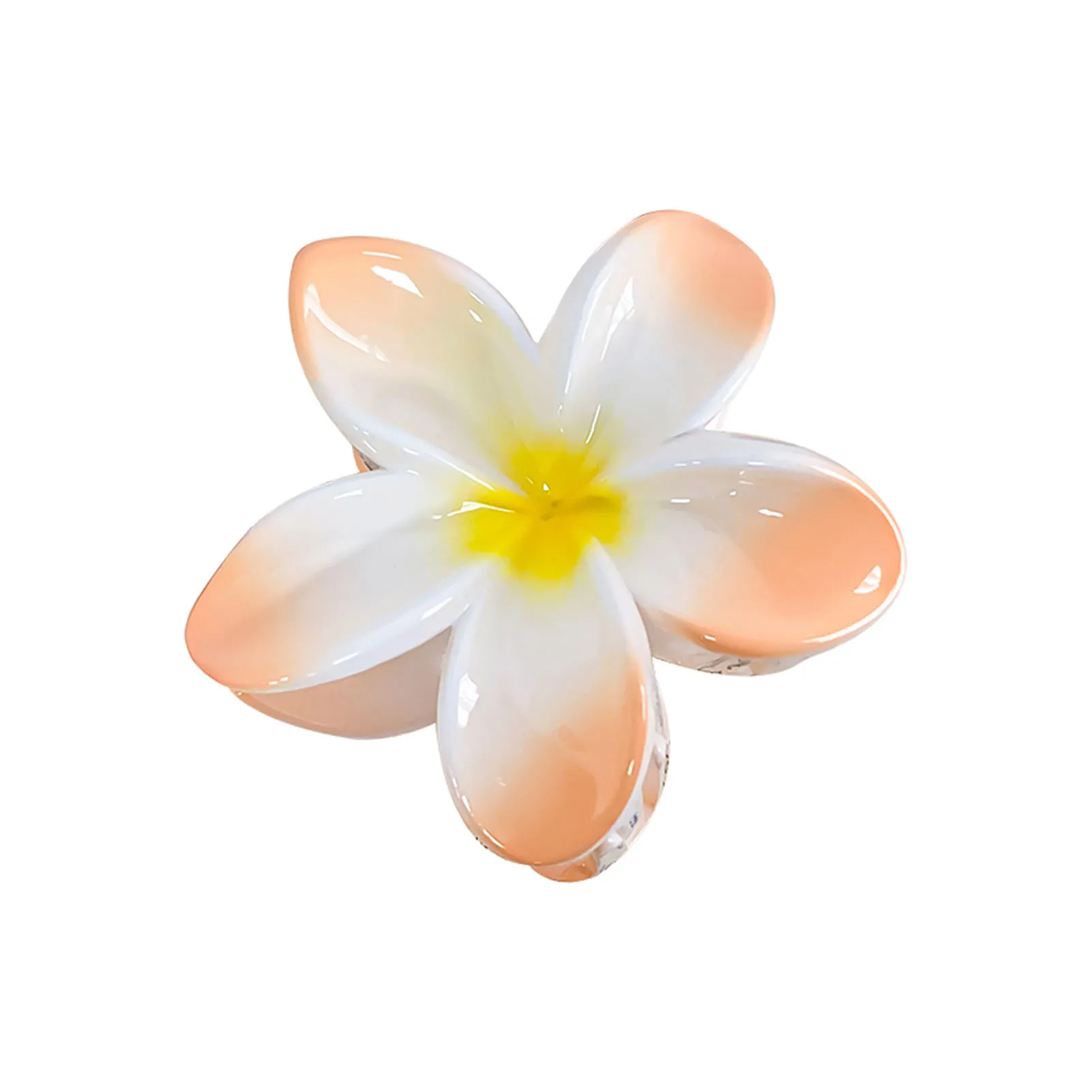 Plumeria Flower Hair Claw Strong Hold French Design Plastic Jaw Hair Clips Per Donne E Ragazze Uso Quotidiano