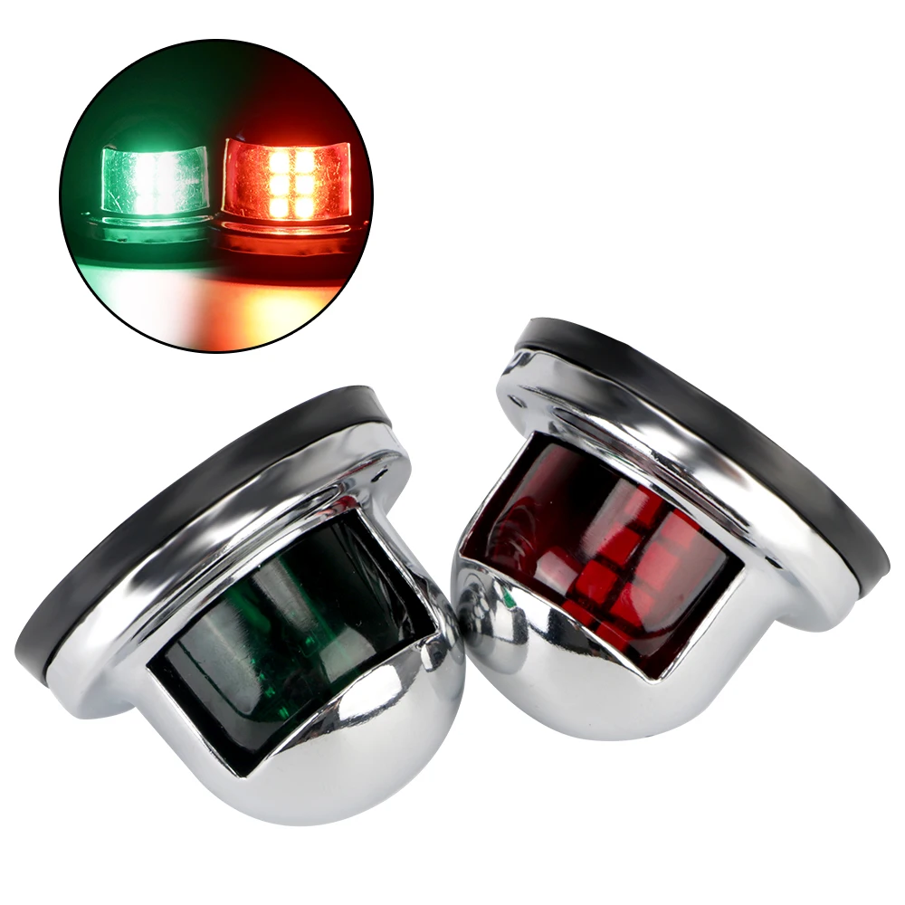 

Red Green Warning Signal Light for Marine Yacht Sailing Lamp 2pcs 12V LED Navigation Lights Stainless Steel