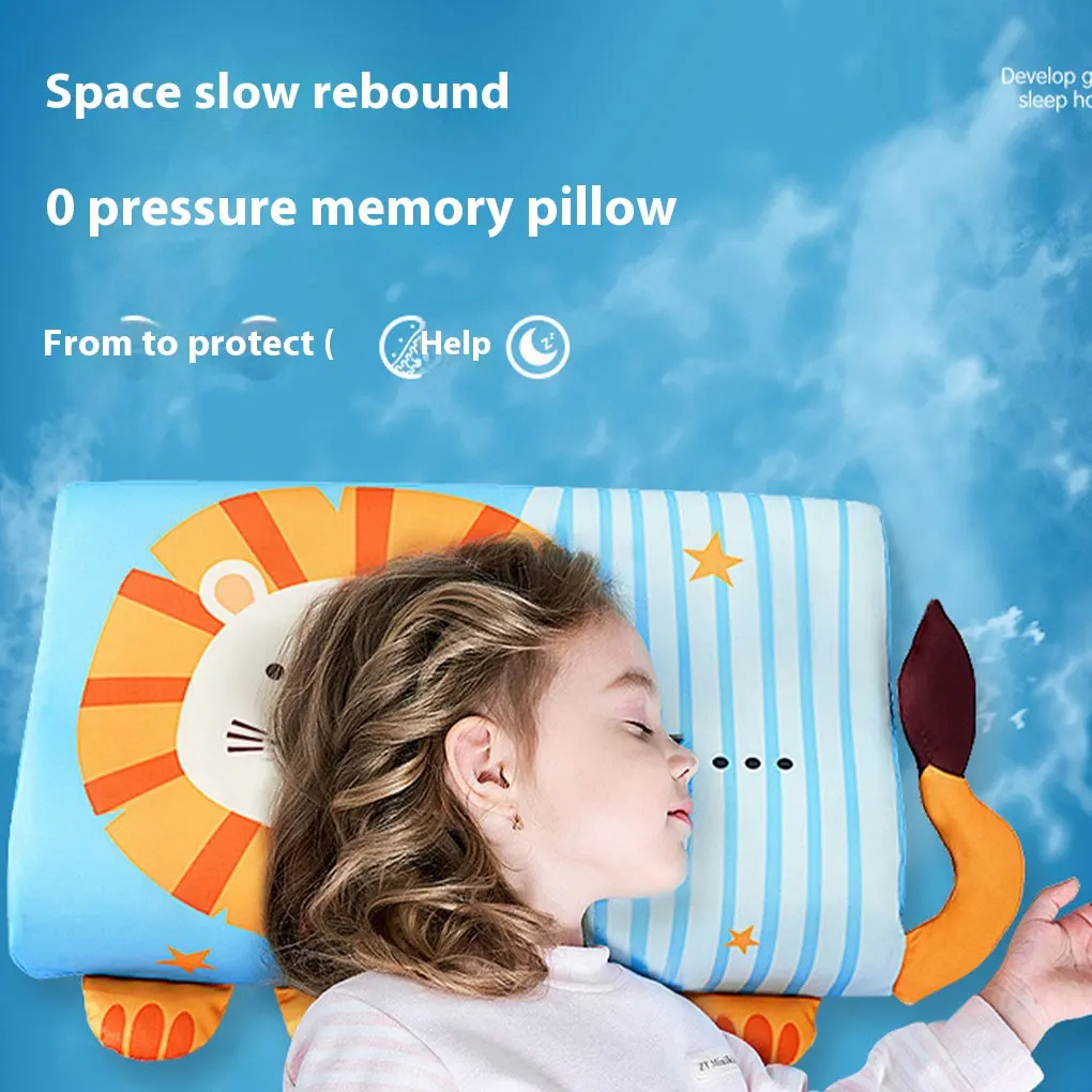 Kids Pillow for Sleeping Ergonomic Memory Foam Bed Pillow Breathable Nap Time Pillows Skin-Friendly Travel Cushion 3
