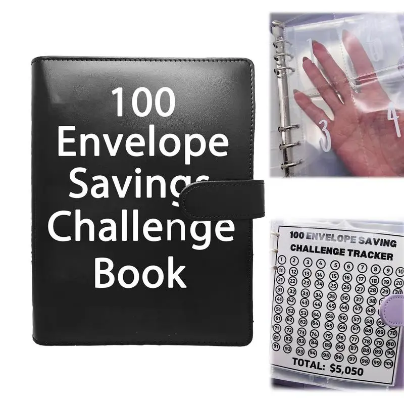 100 busta Challenge Binder modo facile e divertente per risparmiare $5,050  di risparmio sfida raccoglitore Budget per libri con buste in contanti -  AliExpress