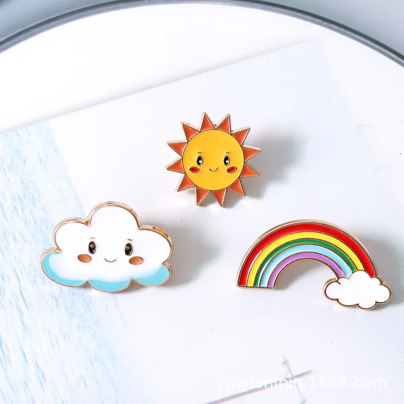 

Sun Cloud brooch cartoon rainbow badge cute and sweet girl sweater corsage clothes backpack