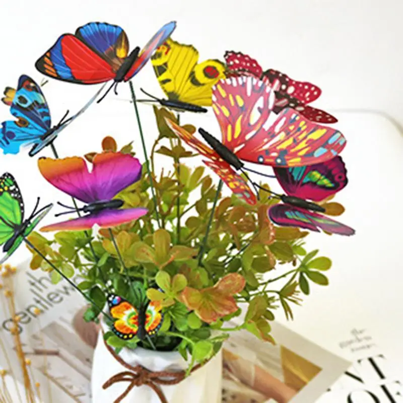 Bunch Of Butterflies Garden Yard Planter Colorful Whimsical Butterfly Stakes Decoracion Outdoor Decor Gardening Decoration butterfly decoration garden art decor