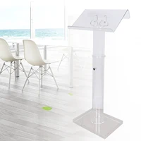 Acrylic Podium Stand, Conference Pulpit 31.50-51.18inch Adjustable Height Transparent Podium 2