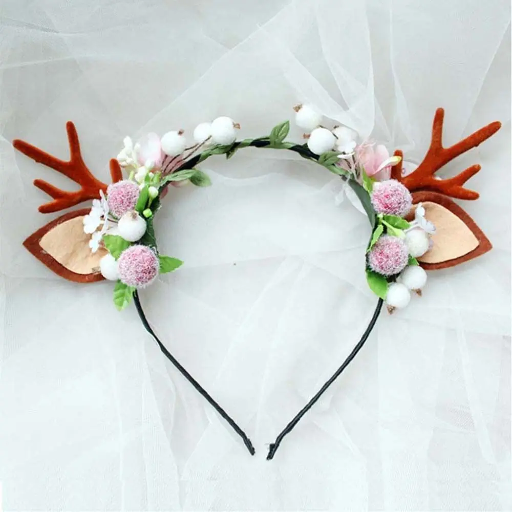 Headwear Cute Flower For Female Make Up For Girl Women Hair Band Korean Style Head Hoop Hair Accessories Antlers Headband