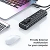 RSHTECH Powered USB Hub 7 Ports USB Extension 10Gbps USB-A and 2 USB-C Data Ports Individual On/Off Switches 12V Power Adapter 5