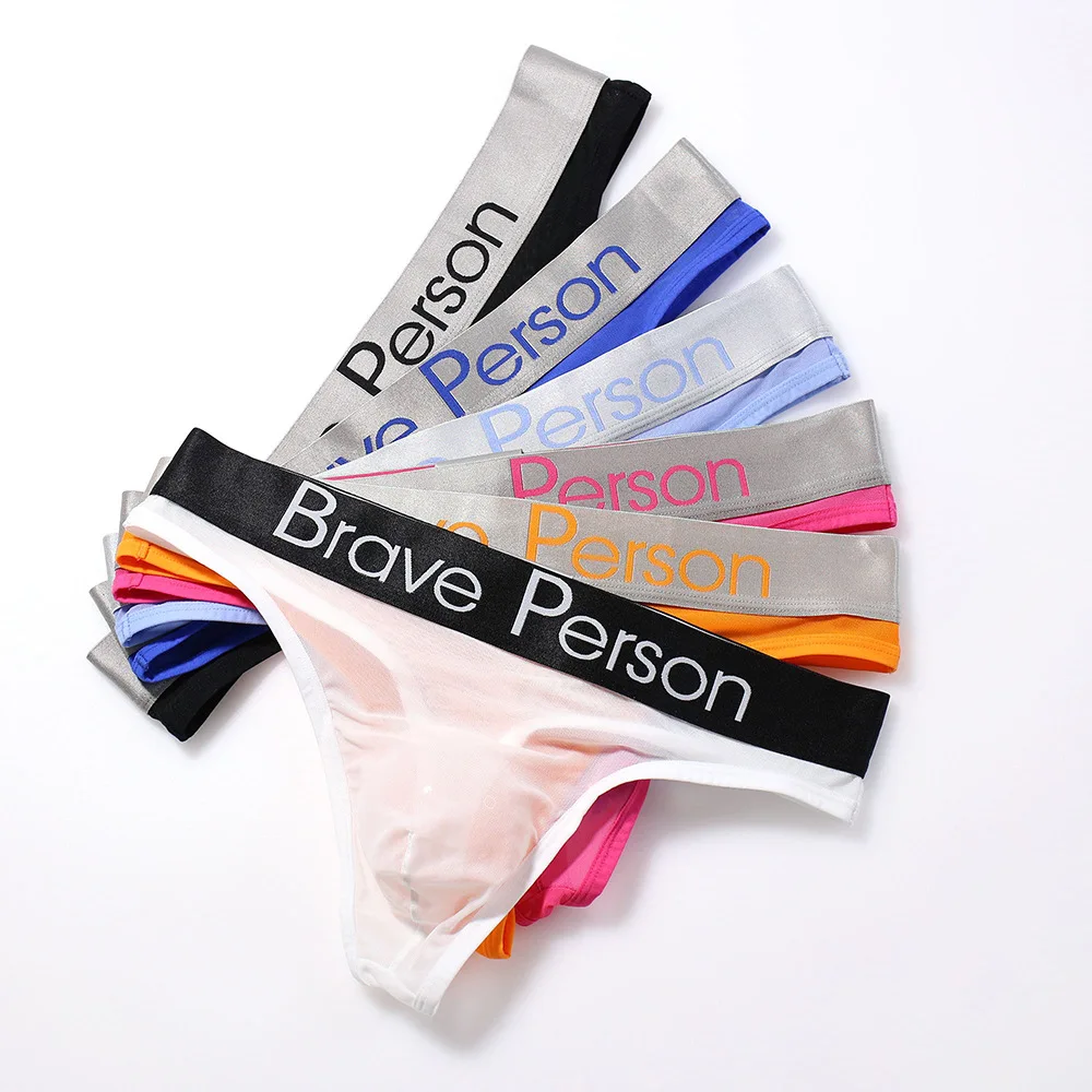 

Men Thong Low-Rise Underwear Briefs Colorful Breathable Sexy Panties Thong Mesh Transparent Sexy Underpants