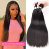 Brazilian 30 40 Inch Raw Virgin Unprocessed Human Hair Extensions Bone Straight Human Hair Weave Bundles 1/3/4 Pcs Double Wefts 6