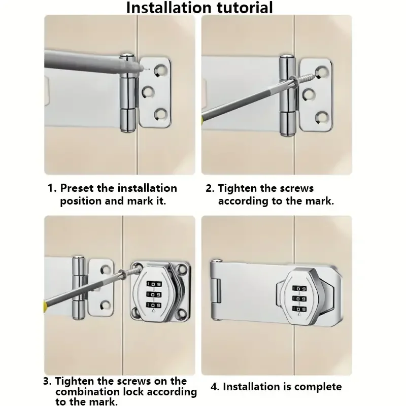 1pc drawer combination lock door lock locker outer right angle 90 degree lock plate details 9
