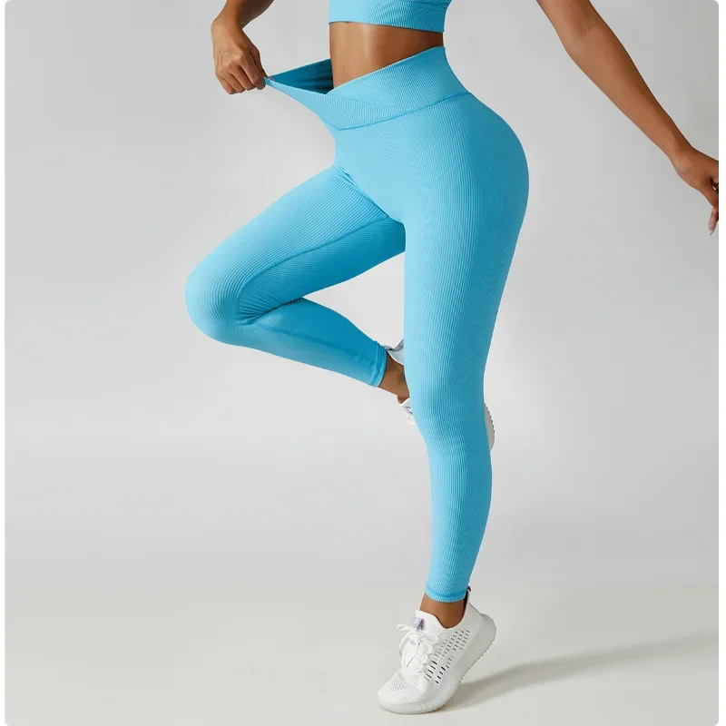 Leggins mulheres ginásio outfit yoga encaixe mulher exercício esportes com nervuras  leggings de fitness para mulher empurrar para cima roupas collants -  AliExpress
