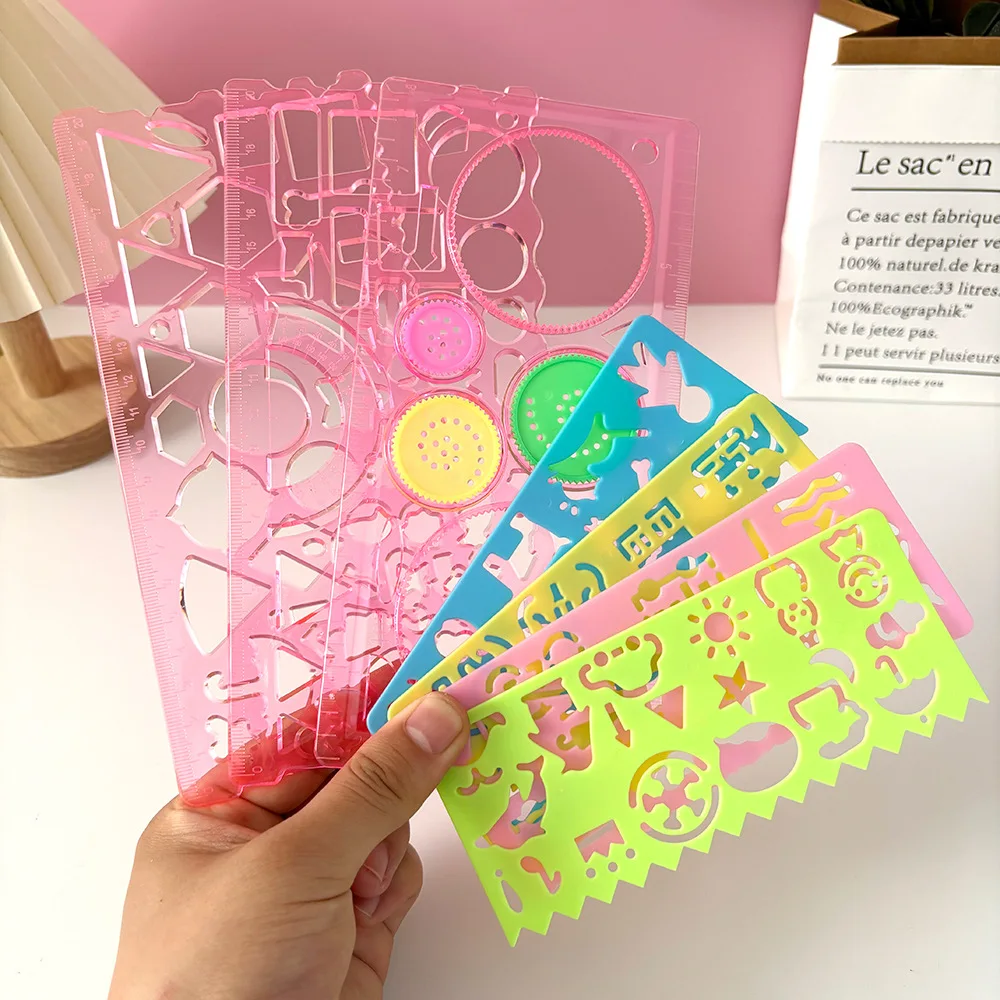 Geometry Spirograph Drawing Stencil Set Painting Template Ruler Art Craft Creative Children Kids Educational Toy Girls Boys Gift - 2
