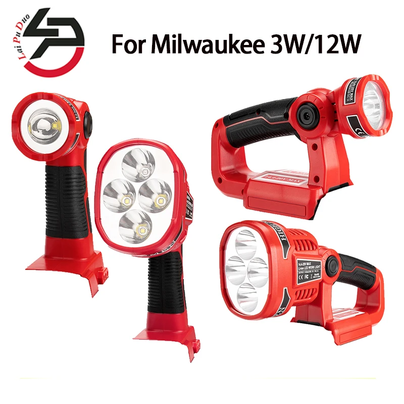 

Suitable for Milwaukee Pistol/Portable 3W/12W Tool Light Used for Milwaukee 14.4V/18V/20V Li-ion Battery 48-11-1840/48-11-1850