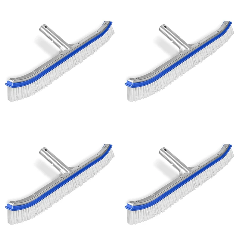 

4X Pool Brush, Swimming Pool Wall & Tile Brush 18 Inch Swimming Pool Cleaning Pole Brush Head Replacement Brush,Blue