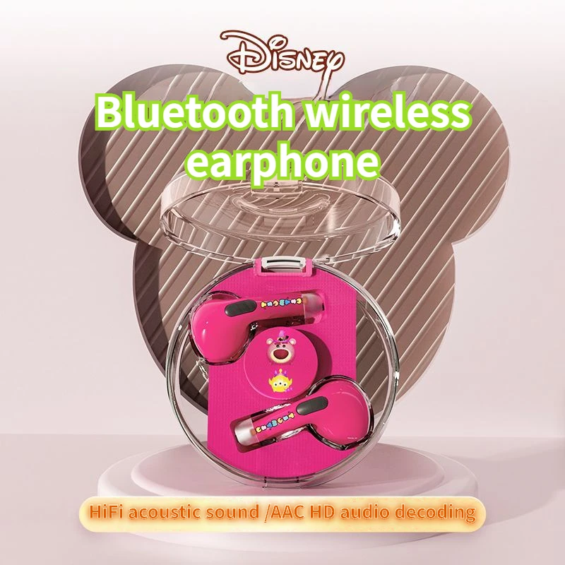 

Disney Headset Bluetooth Wireless Q37 Transparent Strawberry Bear True Wireless Good-looking New Tws Earphones Headphones