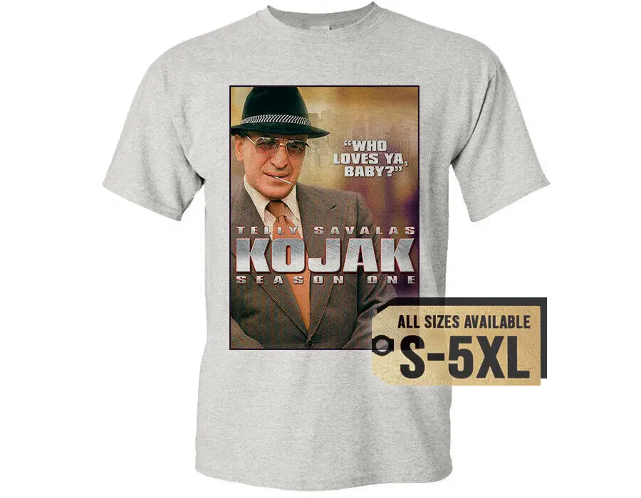 Kojak Tv Series 1973 V4 T Shirt Cotone Naturale Bianco Retro Taglie Da S A 5Xl Maniche Lunghe O Corte