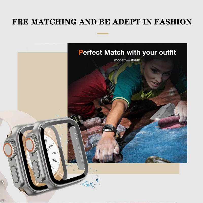 Premium Apple Watch Glass Screen Protector and Case Bumper Cover
